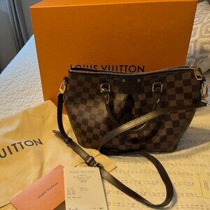 Louis Vuitton N41546 Siena MM Damier Ebene Top Handle Shoulder Bag with Strap